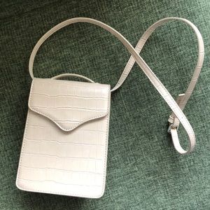 NWOT ASOS Ivory Croc Crossbody Bag